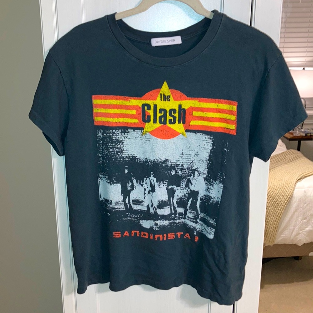 Daydreamer Black Graphic Tee with Red and Yellow Accents